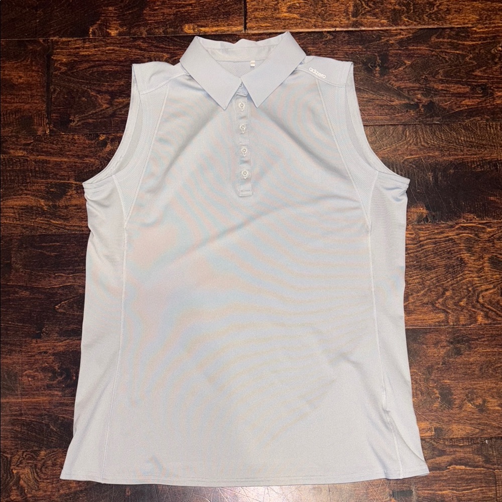 Adidas Grey Sleeveless Golf Polo